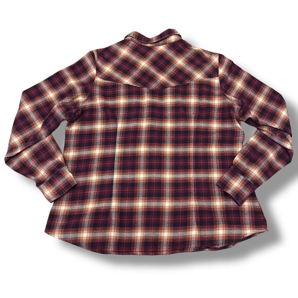 Cruel Girl‎ Women's XXL Pearl Snap Maroon Long Sleeve Flannel - Picture 2 of 7
